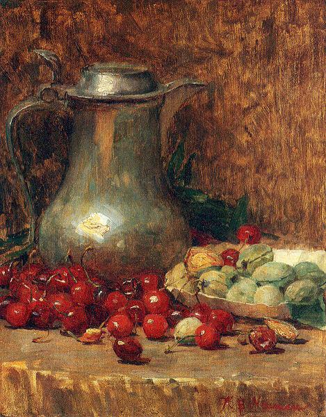 Newman, Willie Betty Pewter Pitcher and Cherries China oil painting art